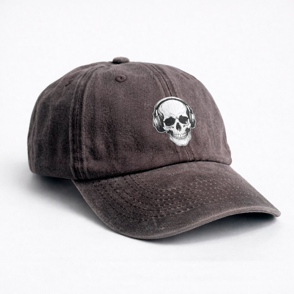 Gorra Drill Lavado Calavera Musical