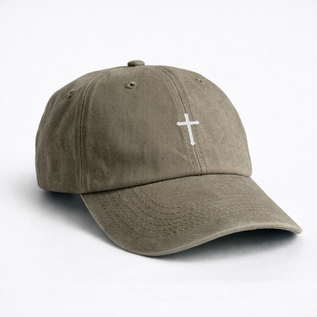 Gorra Drill Lavado Cruz Blanca