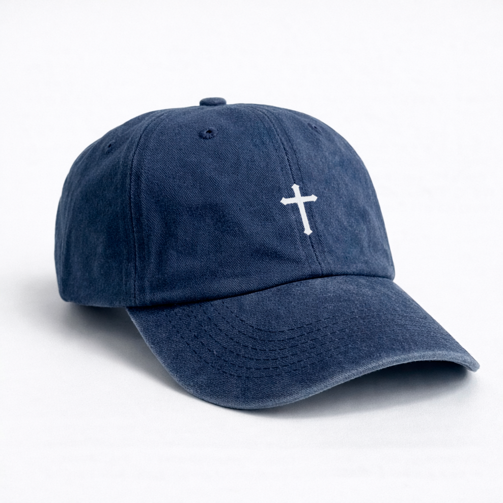 Gorra Drill Lavado Cruz Blanca