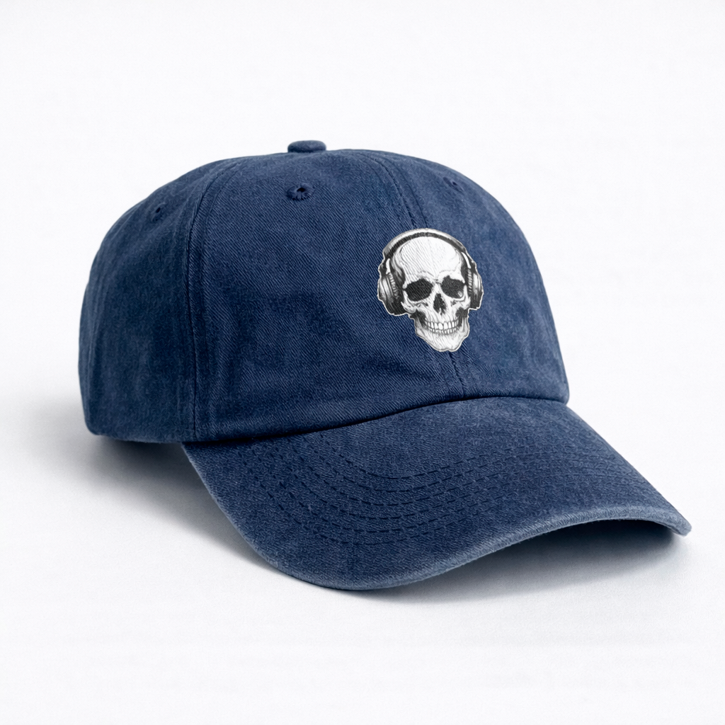 Gorra Drill Lavado Calavera Musical