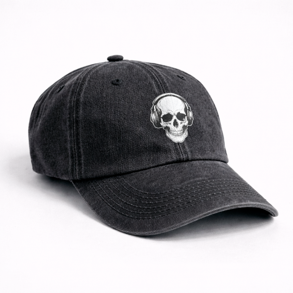 Gorra Drill Lavado Calavera Musical