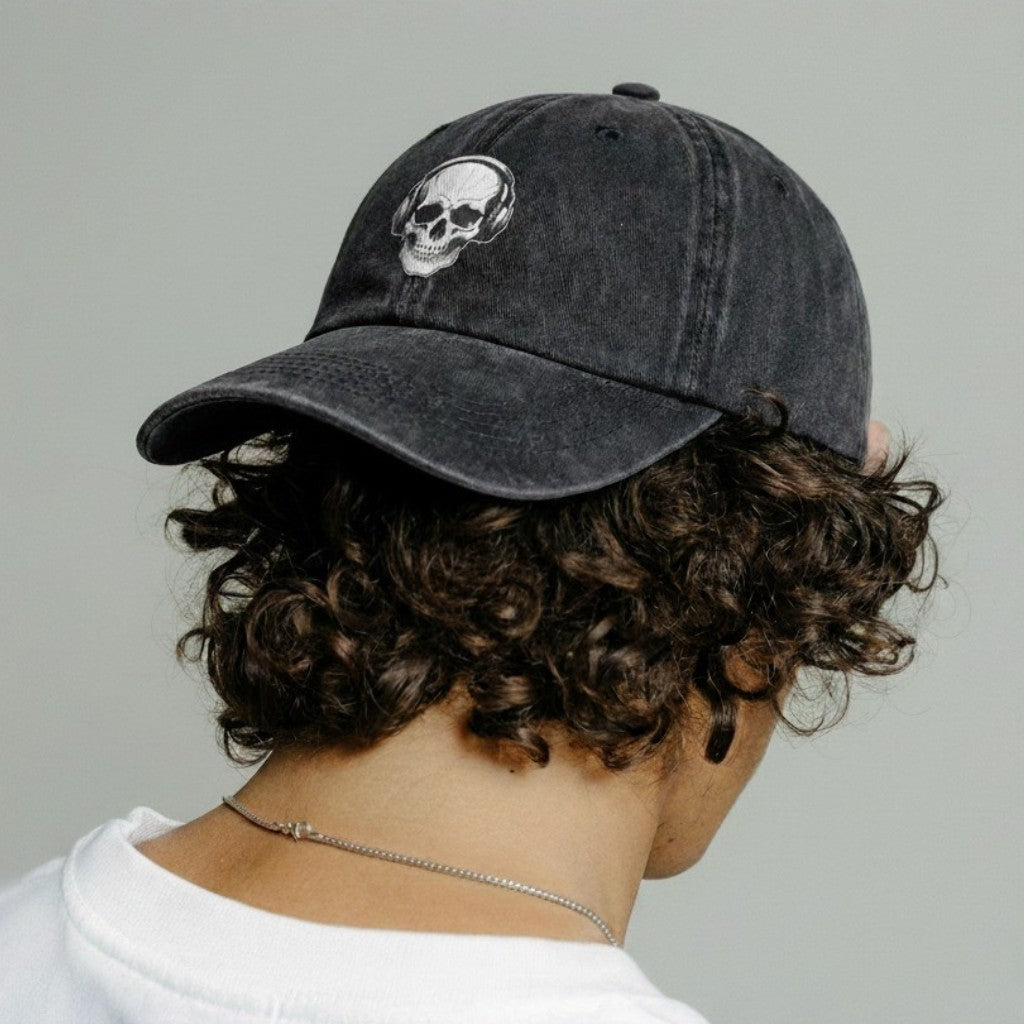 Gorra Drill Lavado Calavera Musical