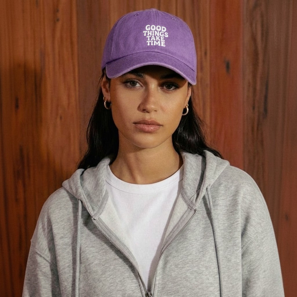 Gorra Drill Lavado "Good Things Take Time"